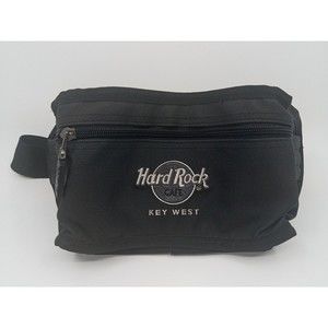 Hard Rock Cafe Key West Fanny Pack Waist Bag Black - 2 Zippers Pockets Vintage